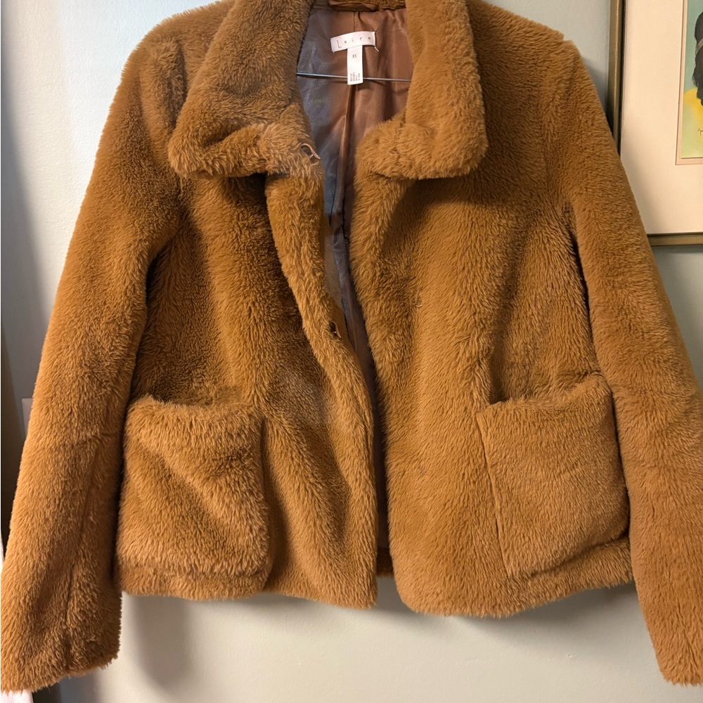 Leith Teddy jacket in chestnut